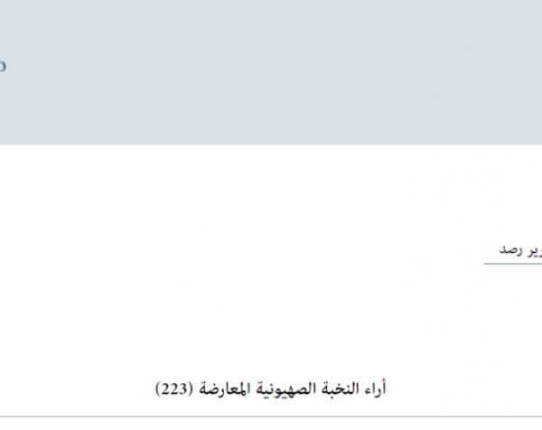 تقرير رصد: آراء النخبة الصهيونية المعارضة 20-10-2026