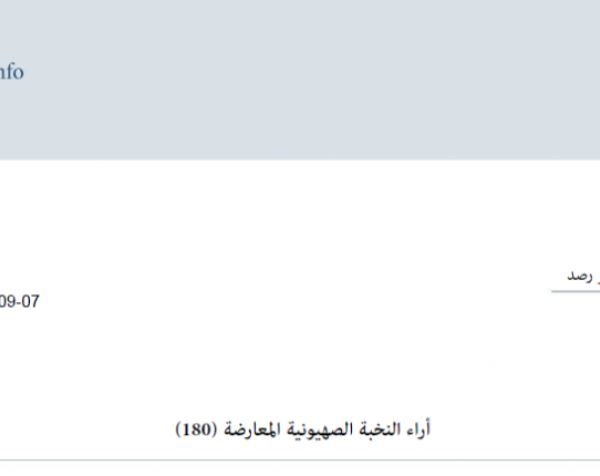 تقرير رصد: آراء النخبة الصهيونية المعارضة 07-09-2026