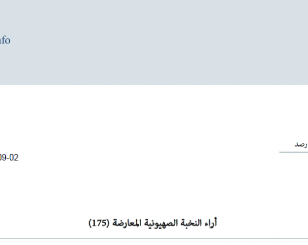 تقرير رصد: آراء النخبة الصهيونية المعارضة 02-09-2026