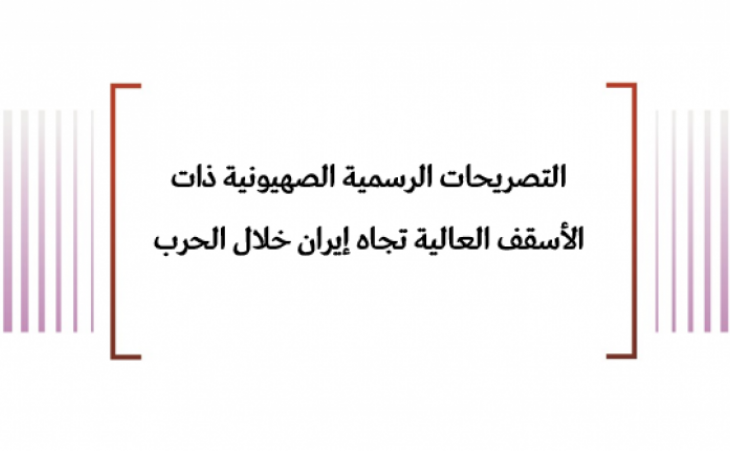  التصريحات الرسمية الصهيونية ذات الأسقف العالية تجاه إيران خلال الحرب